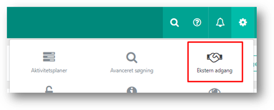 Indstillinger - Ekstern adgang Indstillinger - Ekstern adgang
